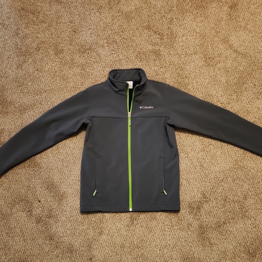 Columbia Kid's Charcoal Jacket with Lime Highlights